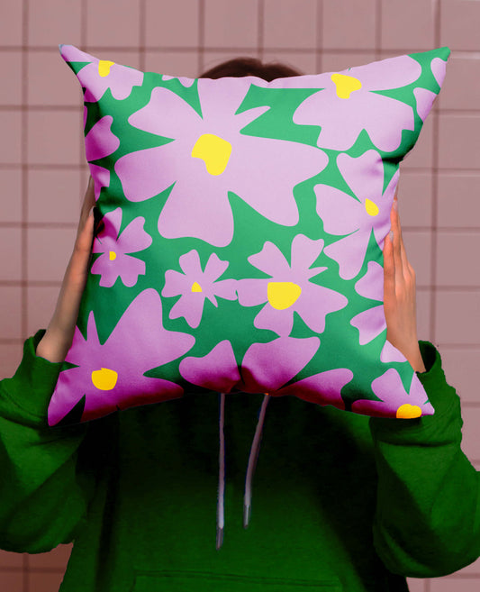 Purple daisy cushion