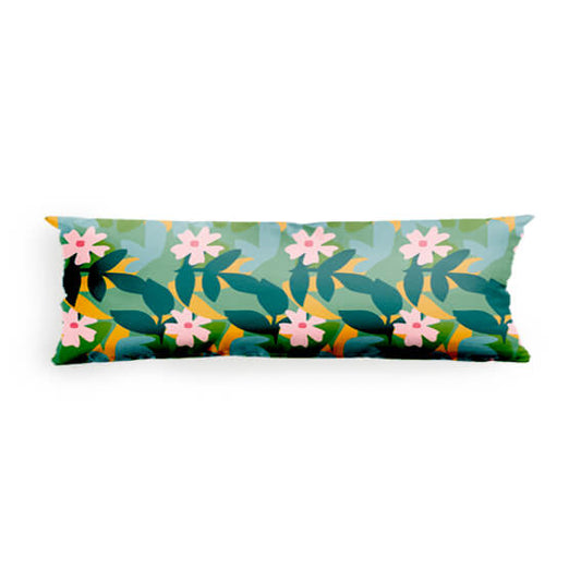 Daisy green Throw pillow