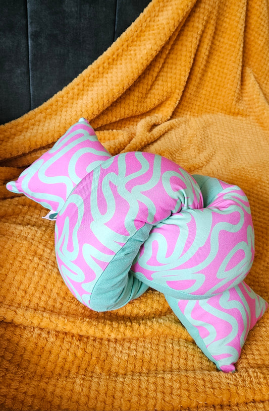 Wiggle cuddle loop plush pillow