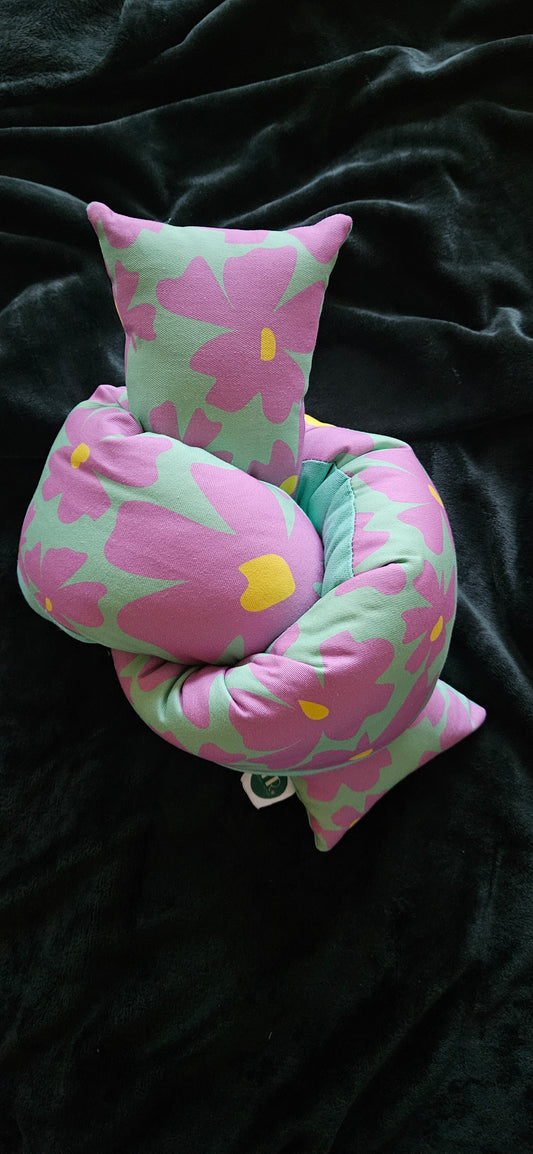 Purple daisy cuddle loop plush pillow