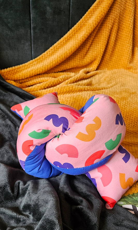 Abstract Doodle cuddle loop plush pillow