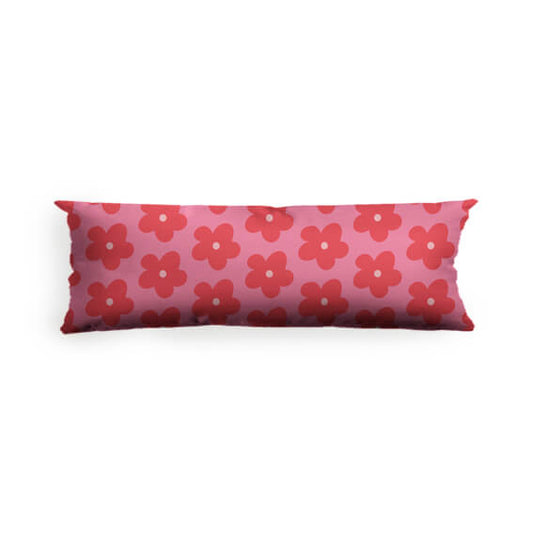 Red flowers Throw pillow