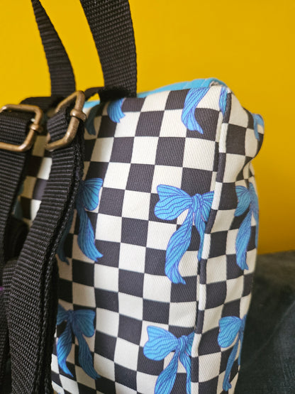 Bow peep mini backpack- blueberry & blackberry