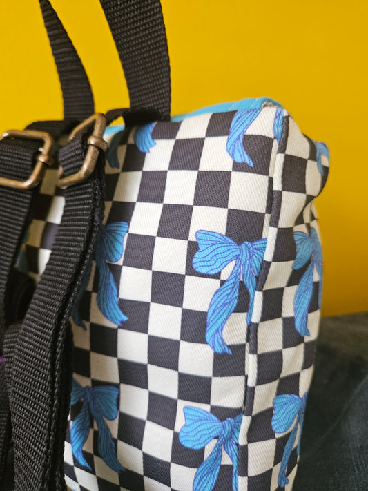 Bow peep mini backpack- blueberry & blackberry