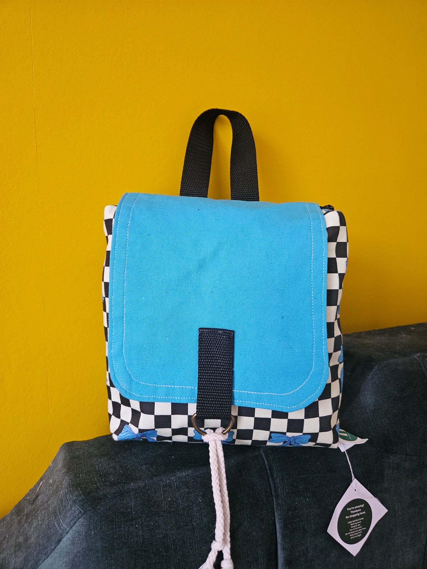 Bow peep mini backpack- blueberry & blackberry