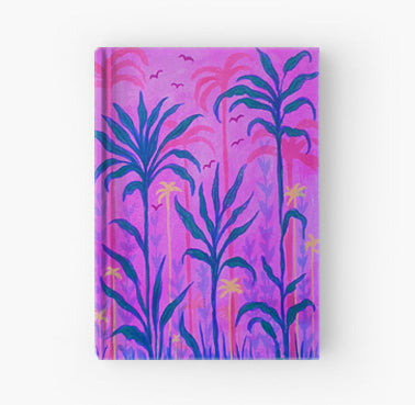 Handpainted palm inspired  - journal