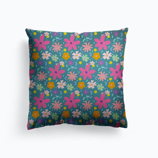 Multicoloured flower cushions